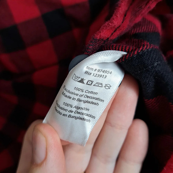 Jachs Red Black Buffalo Plaid 100% Cotton Long Sleeve Button Down Size Medium - Picture 5 of 8